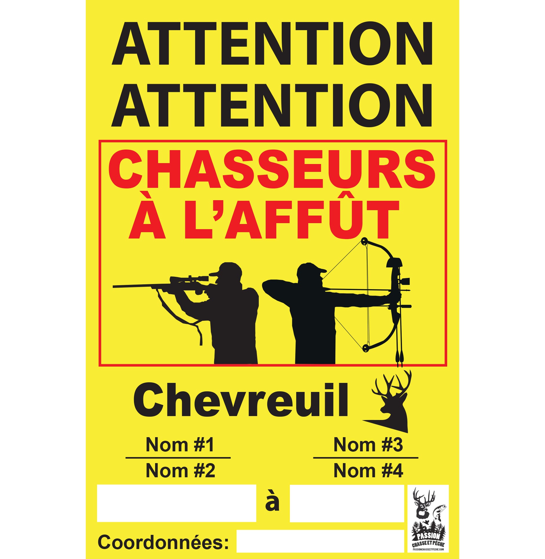 Affiche chasseurs à l'affût - chevreuil