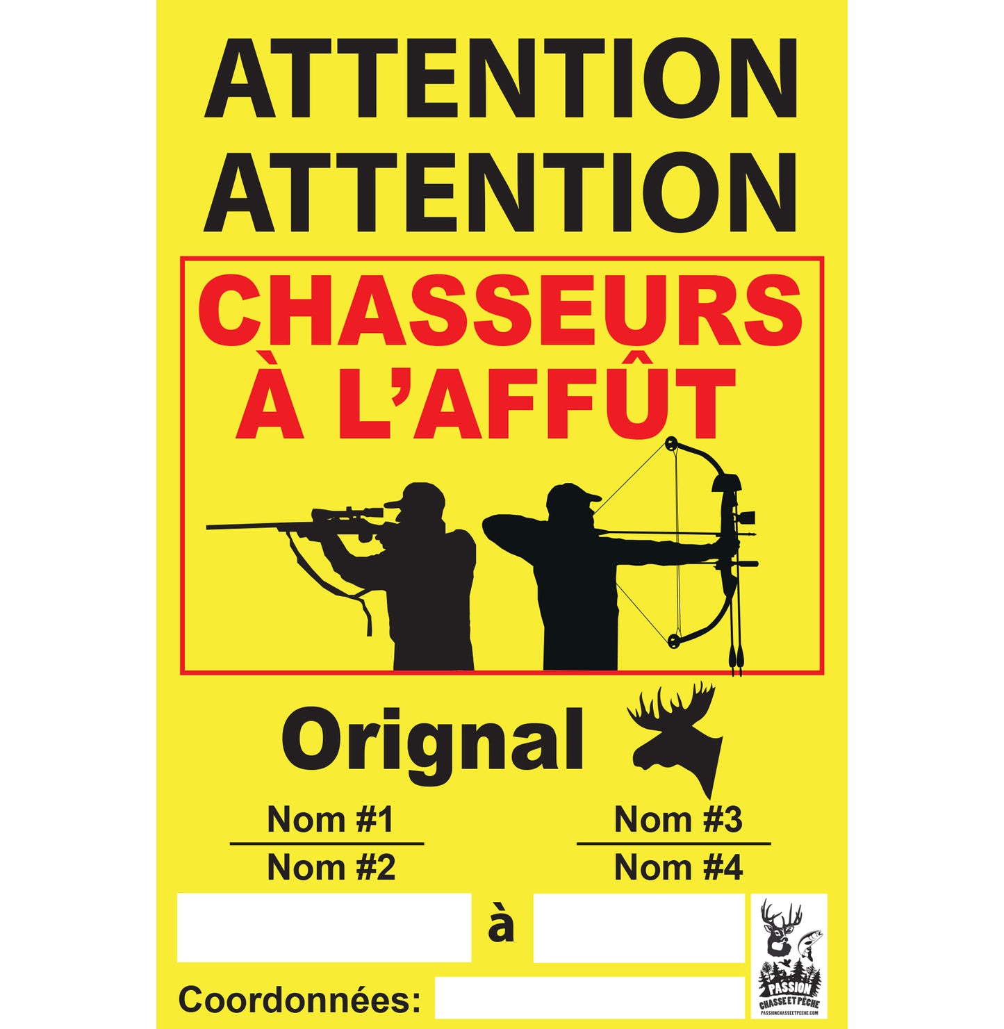 Affiche - chasseurs à l'affût - orignal