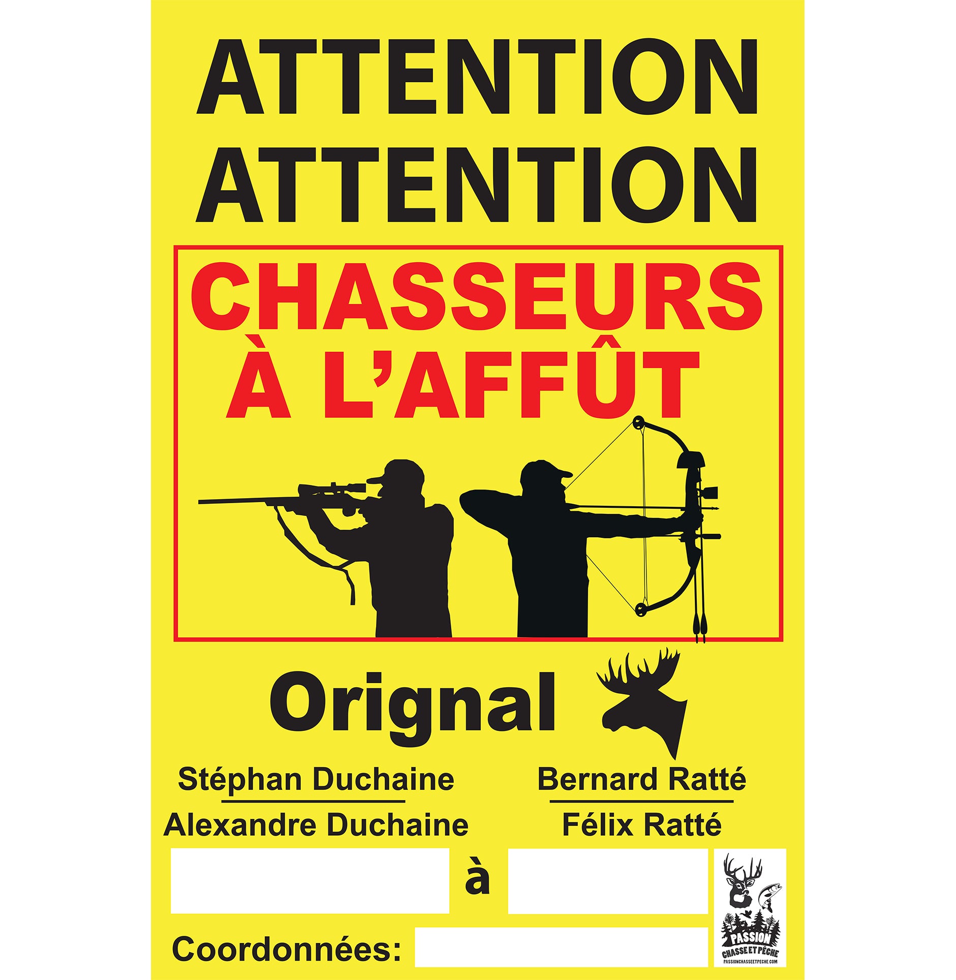 Affiche - chasseurs à l'affût - orignal