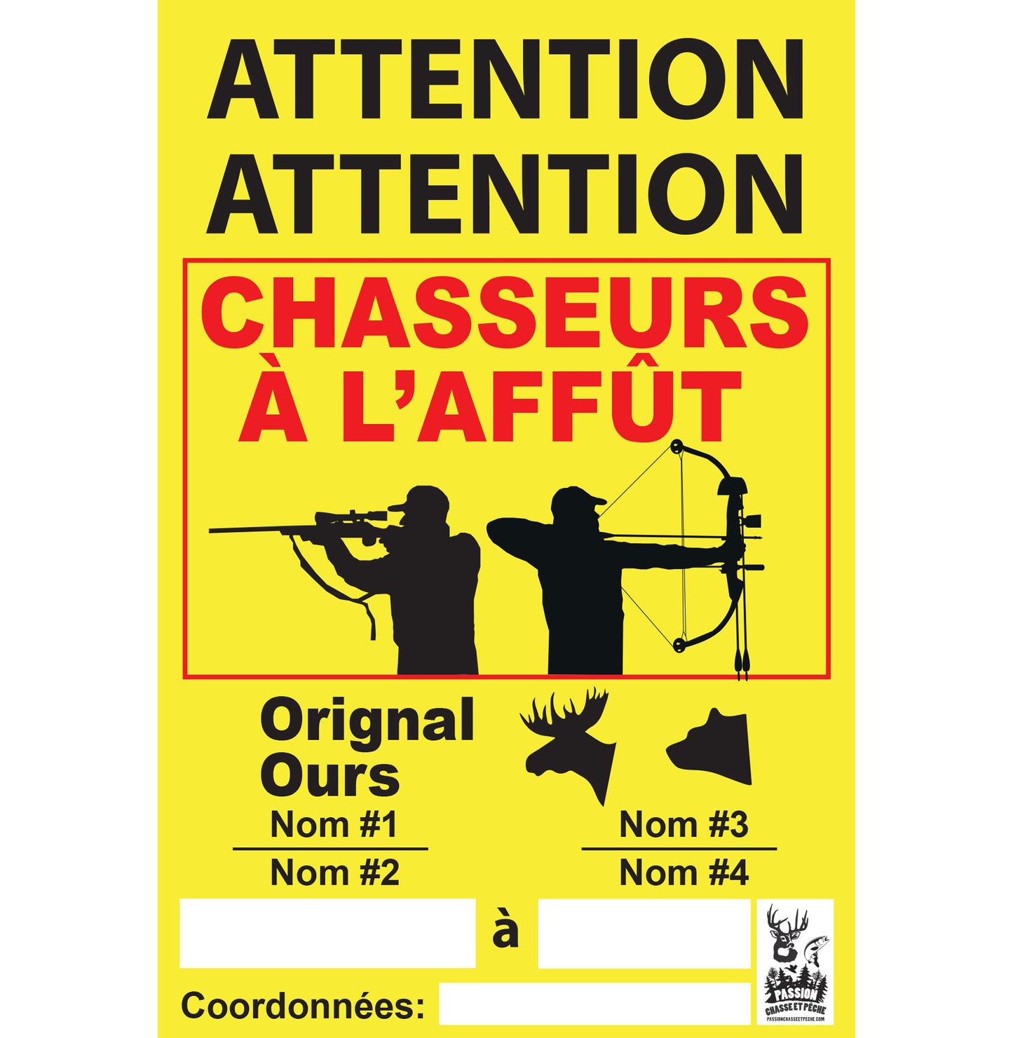 Affiche chasse orignal et ours