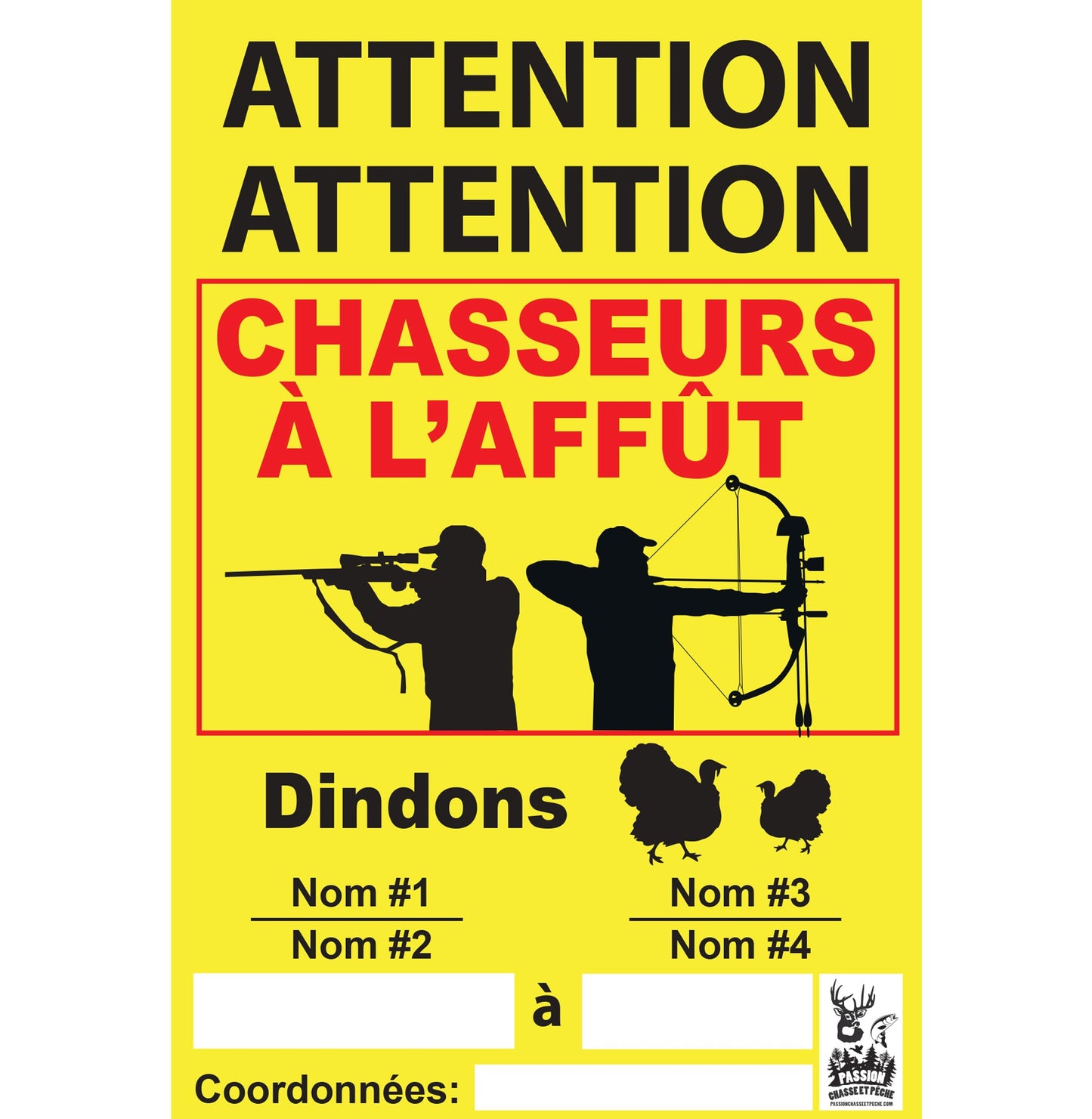 Affiche chasseurs à l'affût - dindons