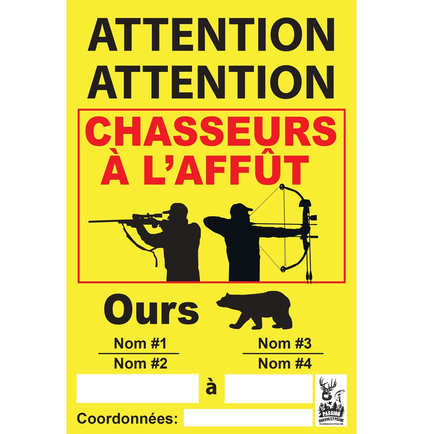 Affiche - chasseurs à l'affût - ours